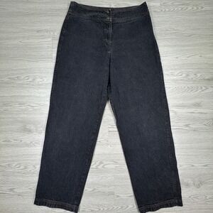 Chico's Women's Jeans Straight Leg High Rise Black Denim Size 2.5 Cotton